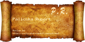 Palicska Rupert névjegykártya